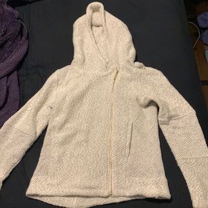 Lucky Brand white moto style hooded sweater